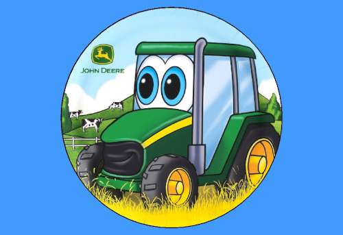 Green Tractor Edible Icing Image